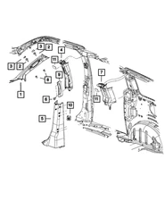 Genuine Mopar C Pillar Molding Right 1DC10LTUAH