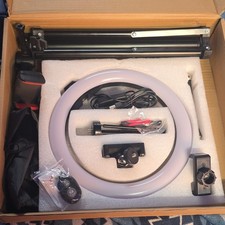 LED Ring Light Kit 128 LEDs Tripod Stand Bluetooth Remote Adjustable USB