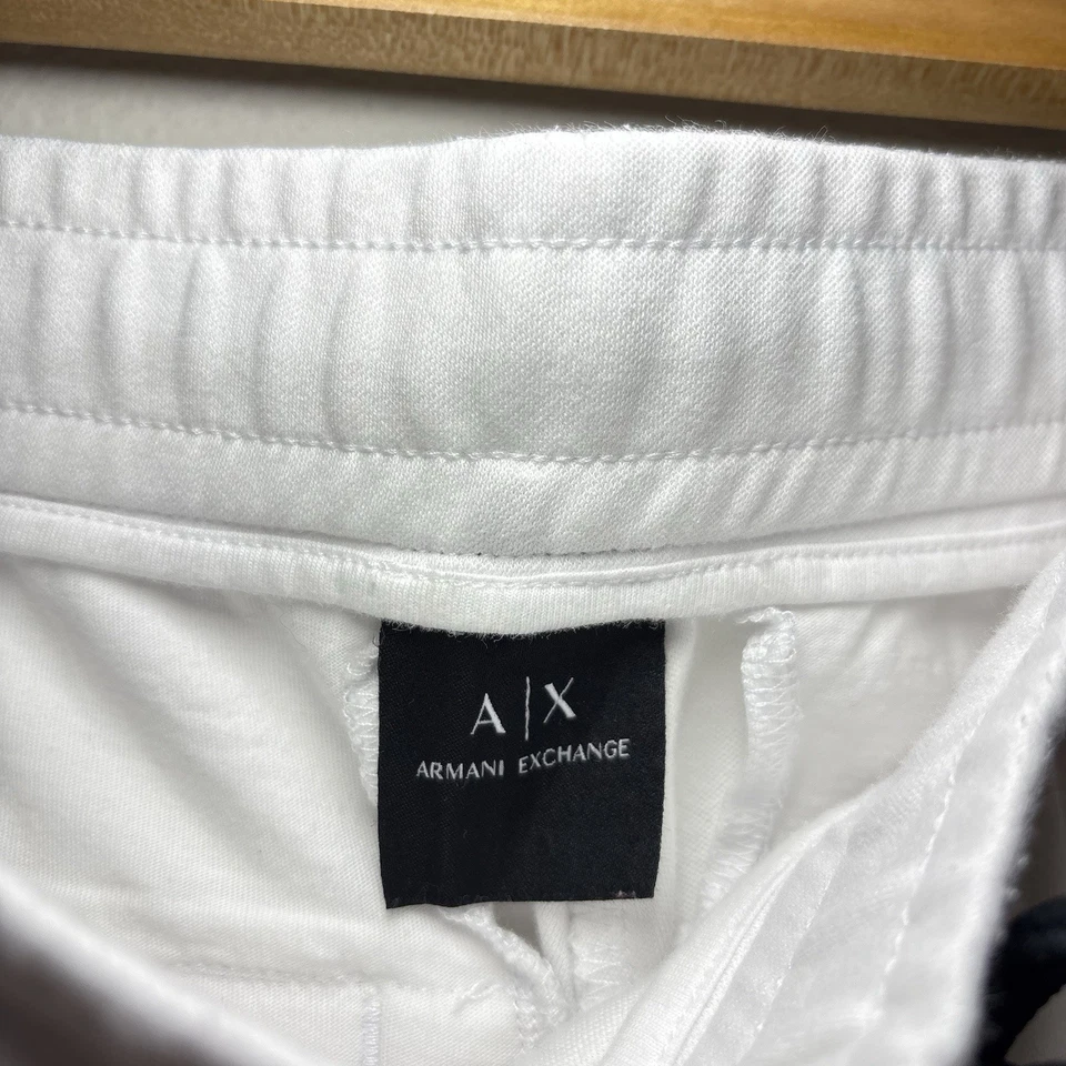 Pantalones de chándal Armani Exchange para hombre talla mediana todos blancos talla logotipo raros Foto 4 de 4