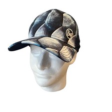 Buff Trucker Hat Mesh Back Snapback Fish Scale Pattern Blue White