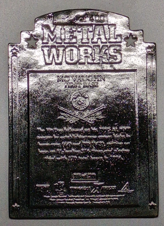 Pinnacle X-Press 1997 - Metal Works Mo Vaughn #16 plateado/400 Foto 2 de 2