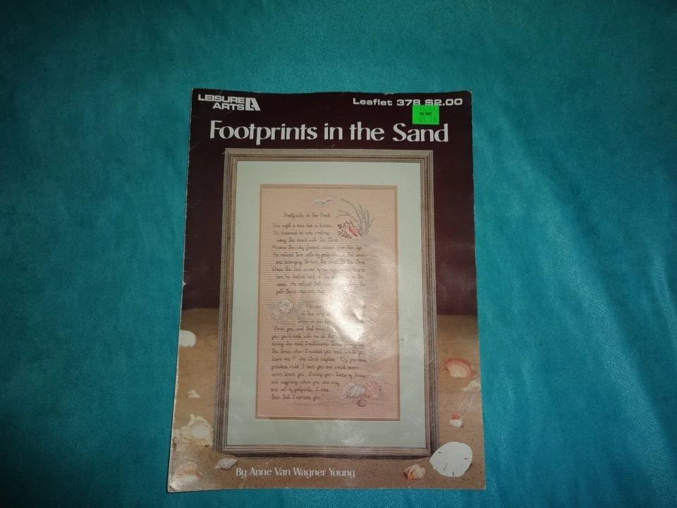 2-Cross Stitch Leisure Arts Leaflet 378 Footprints in the Sand+PSALMS 315 1980's - Image 2 of 4