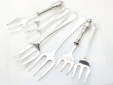 Job Lot Of Silver Plated Serving Forks - Bread Etc - Antique & Vintage EPNS