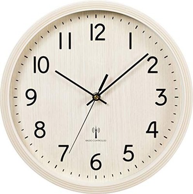 Iris Plaza Radio-Controlled Wall Clock Ivory 30cm Diameter with Dial Lightweight