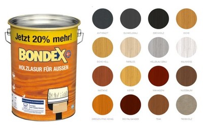 Bondex Holzlasur für Aussen 4,8L BEULE Holzschutzlasur Holz Lasur Farbwahl