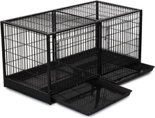 Proselect Steel Modular Cage with Plastic Tray, Black