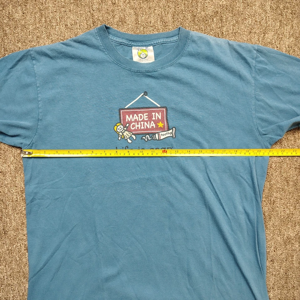 Camiseta LIFE IS CRAP Para Hombre Azul Mediana Hecha en China Gráfico Algodón Manga Corta Foto 4 de 4