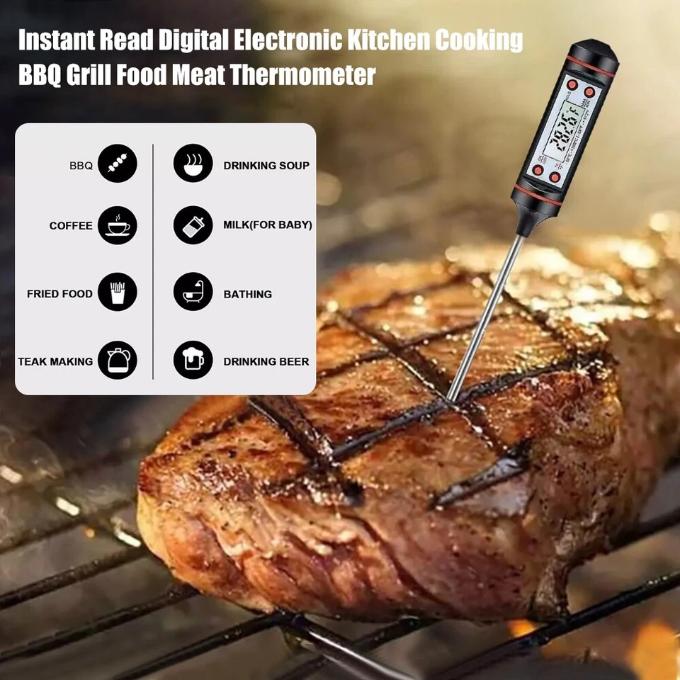 Fleisch Grill Digital Thermometer BBQ Ofen Fleischthermometer Grillthermometer - Bild 3 von 4