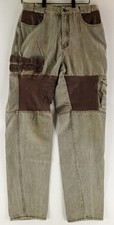 Sergio Valente VTG Cargo Jeans Drab Green Mens 33x33 32 x 33 Actual 