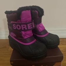 Sorel Snow Commander Purple dahlia/Groovy pink Children's Snow Boots 12 USA