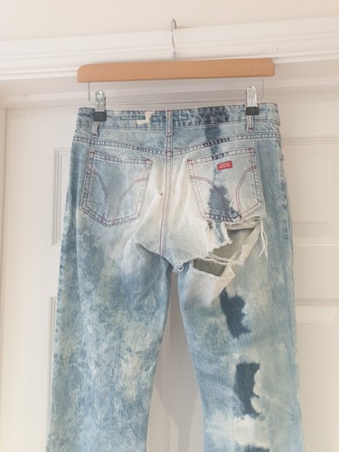 MISS SIXTY Jeans "Extra Low Tommy" Distressed blau Denim Schlaghose UK Größe 10 W27 - Bild 7 von 10