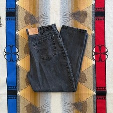 Vintage 90s Men  s Levi  s 545 Black Denim Jeans Size 36x30 Leather Patch USA Made