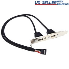 Rear Panel 2-Port USB 2.0 USB Motherboard Expansion USB Header Black Cable