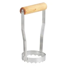 HIC Kwik-Kut Serrated Tooth Edge Food Chopper Wooden Handle, Stainless Steel