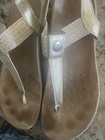 Vionic Brea Gold Metallic leather & elasticized textile T-strap sandals 11 M /43 — photo 3