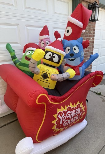 Gemmy Yo Gabba Gabba 6' Christmas Sleigh Inflatable Retired