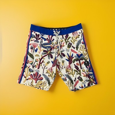 Vissla Swim Shorts Board Shorts Fathoms Sea Life Print Trunks Stretch Size 32