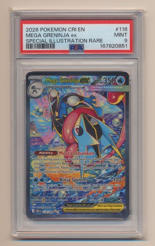 Mega Greninja ex graded PSA 9 for sale on eBay