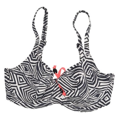 Freya, Bikinioberteil, Größe: 70F, Schwarz/Weiß, Elasthan/Polyamid, Chevron #Rls