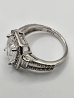 925 Sterling Silver 2ctw Radiant Cut Halo Ring Solid Size 5 — photo 6