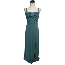 NWT Birdy Grey Ash Crepe Formal Bridesmaid Dress in Sea Glass Size Medium