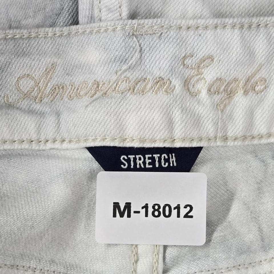 Pantalones Cortos Mujer American Eagle 14 Blanco Denim Cintura Interior Foto 3 de 4
