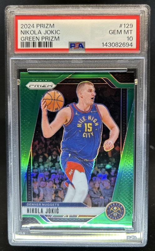 2024-25 Panini Prizm Nikola Jokic Green #129 Nuggets PSA 10 GEM MINT