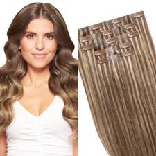 Luxy Clipin Volume Boost Hair Extension Ash Brown Balayage 5T18A