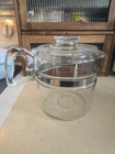 Vintage Pyrex Flameware Glass Coffee Percolator Pot & Lid Only  6 Cup