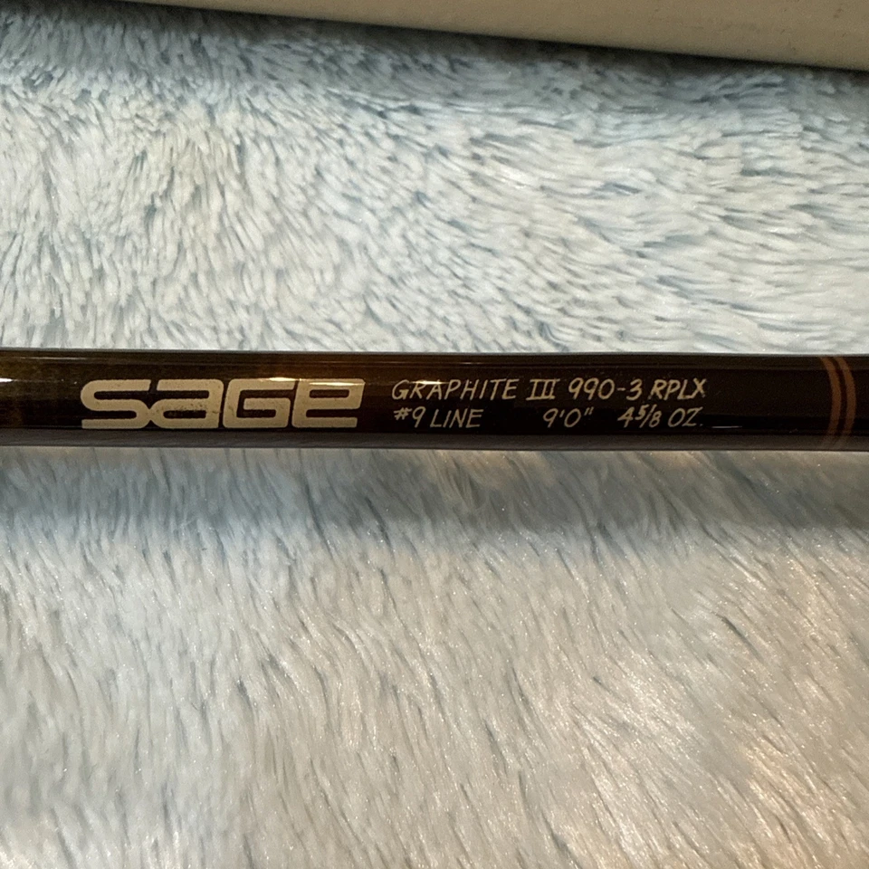 Sage fly rod graphite III GFL 990-3 RPLX 9 wt 3 piece 9'0 - Image 4 of 4