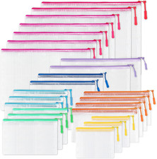 24PCS Mesh Zipper Pouches, 8 Sizes, Waterproof Organizer Bags