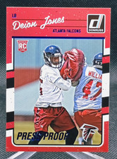 Deion Jones 2016 Panini Donruss Press Proof Blue Rookie Card #313. rookie card picture