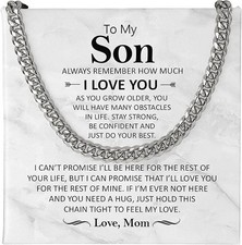 To My Son Necklace from Mom and Dad, Mother and Son Necklace, Son Necklace from