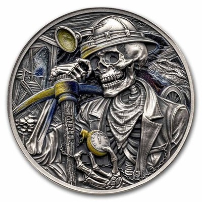 2025 Republic of Ghana 1 oz Silver Antique Memento Mori: Miner | eBay