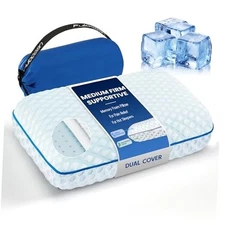 Cooling Gel Memory Foam Pillows for Sleeping Standard (Pack of 1) White
