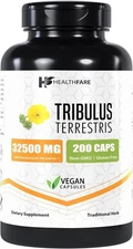 Healthfare Tribulus Terrestris 32,500mg 200 Caps High Potency Herbal Supplements