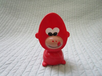 Vintage Red Monkey Toothpick Holder Whimsical Novelty EUC