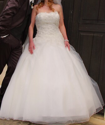 Traumhaftes Brautkleid in A-Linie, Ivory/Silver, Sincerity Bridal 3733, Gr. 38