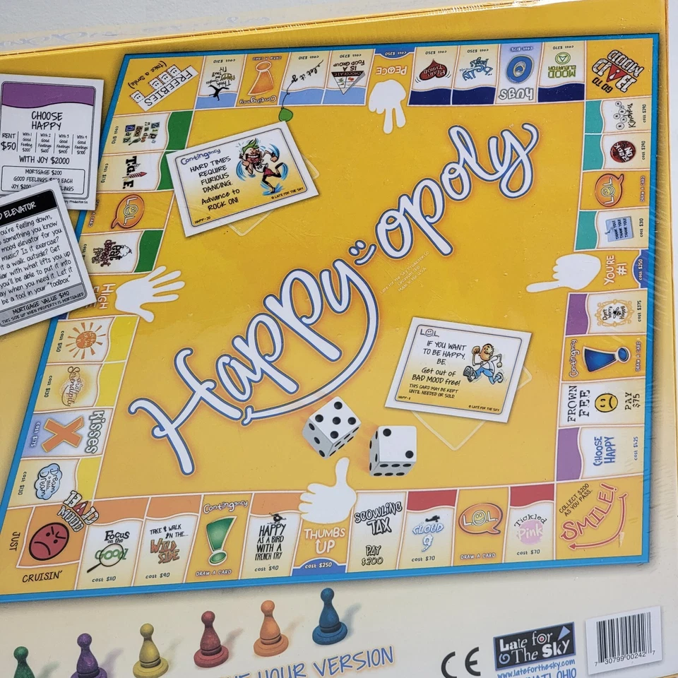 Happy-Opoly 棋盘游戏 大富翁 游戏 玩幸福的想法 全新 — 第 4/4 张图片