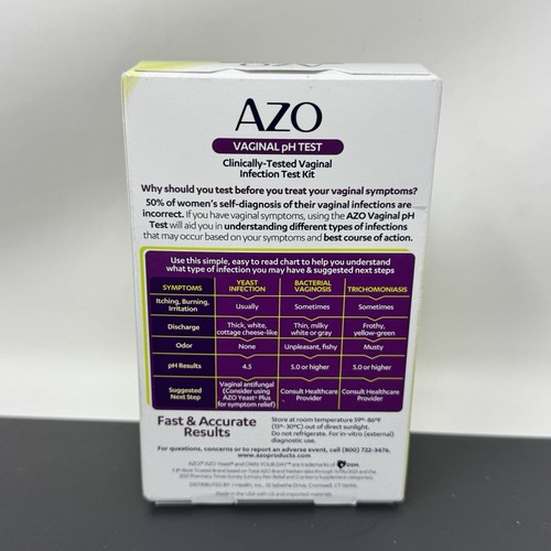 AZO Vaginal pH Test Kit, Clinically-Tested Vaginal Infection Test Kit Exp 2/27 - Picture 2 of 4