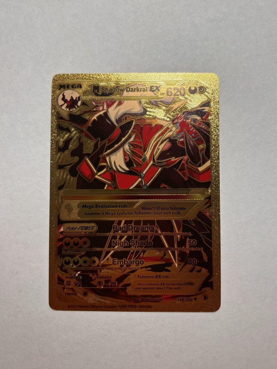 ポケモンカードゲーム Pokemon Card Mega Darkrai ex MUR Gold Gold Foil Fan Art Display Card Collection Mega Shadow Darkrai EX