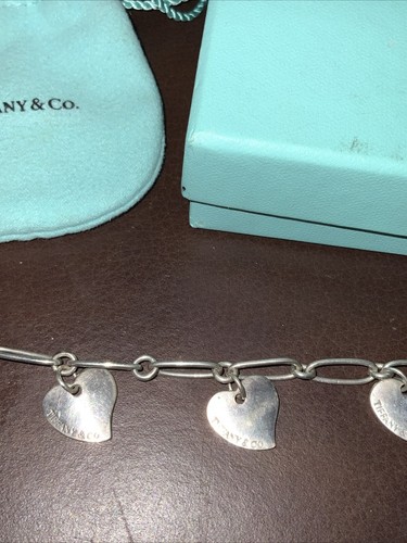 Tiffany & Co. Vintage Elsa Peretti Carved Curved Heart Sterling Silver Bracelet - Picture 2 of 5