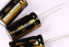 12pcs 1000uF 35v 105C Radial Electrolytic Gold Capacitor 13mm X 26mm 5mm Lead