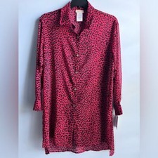Michael Kors Women's Animal-Print Sheer Cover-Up Shirt
