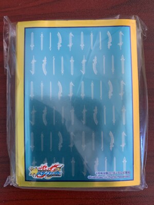 buddyfight card sleeves FUTURE CARD BUDDYFIGHT ACE SWORD LOGO YELLOW BLUE PROMO SLEEVES (55 PCS)