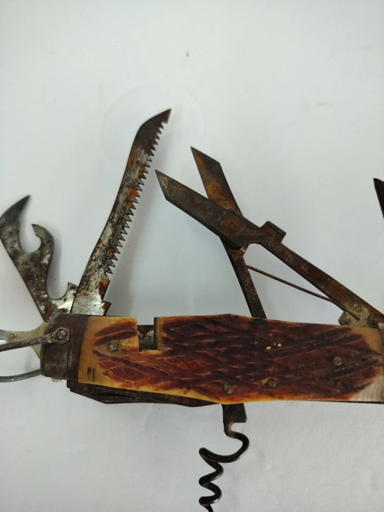 Multi-Tool Camping Camper Knife Survival Stainless Steel Vintage Boy Scout