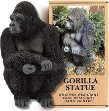 Realistic Large Gorilla Statue Detailed Resin Indoor Outdoor Garden Ornament