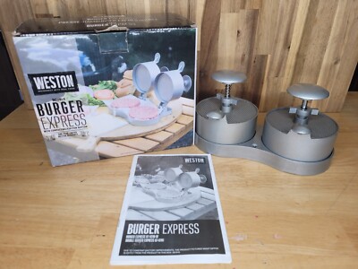Weston Double Burger Maker Express W/Compacting, Ejector Button Heavy Duty 