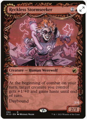 FOIL Reckless Stormseeker Storm-Charged Slasher - NM - Showcase - MTG - Magic
