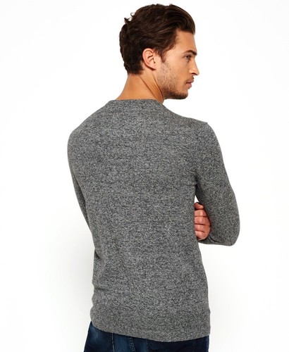 Superdry knitted jumper crew neck grey men's size Large cotton wool mix - Picture 6 of 6